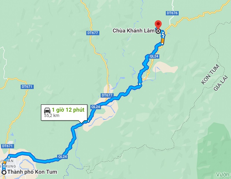 Dẫn đường đi đến chùa Khánh Lâm
